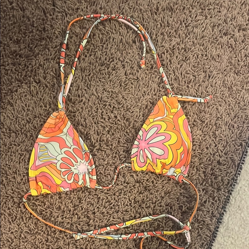 Colorful Floral Bikini Top